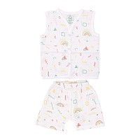 A Toddler Thing Organic Cotton Muslin Jabla Shorts White Jhabla For Boys Girls Comfy Jabala Sleeveless Vest Baby