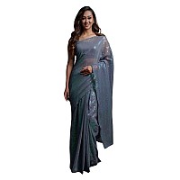 Regolith Designer Sarees Womens Jacquard Polyester Saree SequenceCollectionGrey