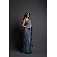 Regolith Designer Sarees Womens Jacquard Polyester Saree SequenceCollectionGrey