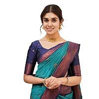 Flosive Womens Present Banarasi Soft Lichi Silk Saree Beautiful Jacquard Rich Pallu Design Work Zari Woven Kanjivaram Silk Style Saree With Soft Lichi Silk Blouse Piece Ayn Royal (R Rama)