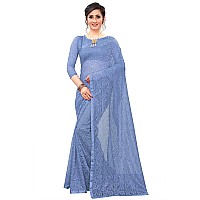 LOROFY Womens Net Saree With BlouseFree Size FrechPass