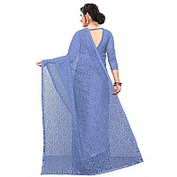 LOROFY Womens Net Saree With BlouseFree Size FrechPass