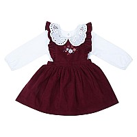 Haus Kinder Baby Girl Frocks And Dresses With Tshirt Premium 100 Cotton For 912 Months Maroon