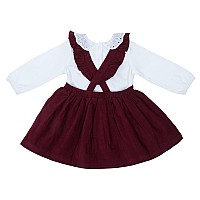 Haus Kinder Baby Girl Frocks And Dresses With Tshirt Premium 100 Cotton For 912 Months Maroon