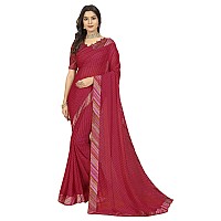 rangita Women Pink Bandhej Printed Georgette Saree With Blouse Piece