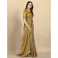 rangita Women Abstract Printed Georgette Saree With Blouse Piece - Camel