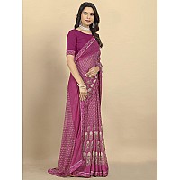 rangita Women Abstract Printed Georgette Saree With Blouse Piece - Purple (SIZE 5.5 MTR)