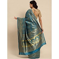 rangita Women Banarasi Silk Jacquard Saree With Blouse Piece Skyblue