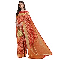 Jaanvi fashion Womens Banarsi Silk With Zari Jacquard Work Saree With Blouse Piece prashantiapple