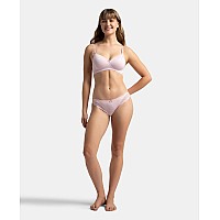 Jockey Womens Medium Coverage Soft Touch Microfiber Nylon Elastane Stretch Mid Waist Lace Styled Bikini With Stayfresh Treatment