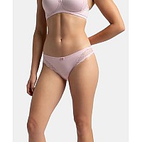 Jockey Womens Medium Coverage Soft Touch Microfiber Nylon Elastane Stretch Mid Waist Lace Styled Bikini With Stayfresh Treatment