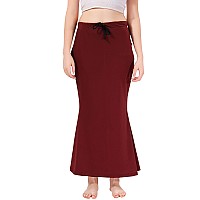 XOYA Lycra Blended Saree Shapewear for WomenFishcut Fit Shapewear Petticoat for Women Saree - Maroon L