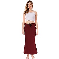 XOYA Lycra Blended Saree Shapewear for WomenFishcut Fit Shapewear Petticoat for Women Saree - Maroon L