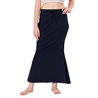 XOYA Lycra Blended Saree Shapewear for WomenFishcut Fit Shapewear Petticoat for Women Saree - Navy Blue L