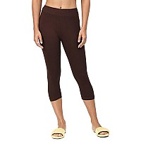 Robinbosky Premium Cotton Lycra Stretchable Capris Leggings Mdarkchocolate