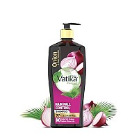 Dabur Vatika Onion Hair Fall Control Shampoo - 640ml | Up to 97% Hair Fall Reduction I With Onion and Saw Palmetto I No Nasties Shampoo | Fortified with Vitamin E & Pro-Vitamin B5