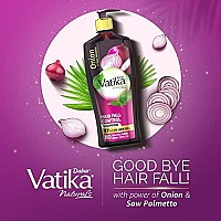 Dabur Vatika Onion Hair Fall Control Shampoo - 640ml | Up to 97% Hair Fall Reduction I With Onion and Saw Palmetto I No Nasties Shampoo | Fortified with Vitamin E & Pro-Vitamin B5