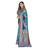 MANOHARI Traditional Most Heavy Banarasi Silk with Woven Design Fully Jacquard Work Blue saree with Blouse Piece