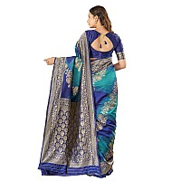 MANOHARI Traditional Most Heavy Banarasi Silk with Woven Design Fully Jacquard Work Blue saree with Blouse Piece