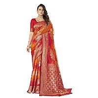 MANOHARI Womens Banarasi Silk Heavy Embroidery Traditional saree with Blouse PieceSaree