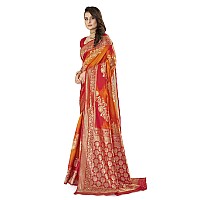 MANOHARI Womens Banarasi Silk Heavy Embroidery Traditional saree with Blouse PieceSaree