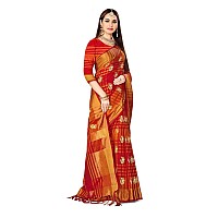 DHRUVI TRENDZ Cotton Silk Women Saree (DT-S2105-1_Red)