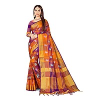 DHRUVI TRENDZ Cotton Silk Women Saree (DT-S2105-1_Purple)