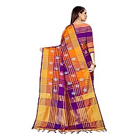 DHRUVI TRENDZ Cotton Silk Women Saree (DT-S2105-1_Purple)