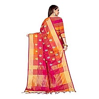 DHRUVI TRENDZ Cotton Silk Women Saree (DT-S2105-1_DrakPink)