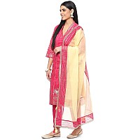 BIBA WOMEN PRINTED NARROW SALWAR KURTA DUPATTA(SKDSUMMER S7860_FUCHSIA_36)