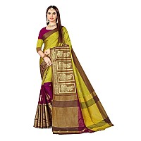 DHRUVI TRENDZ Cotton Silk Women Saree DTS21251Yellow