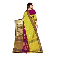 DHRUVI TRENDZ Cotton Silk Women Saree DTS21251Yellow