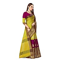 DHRUVI TRENDZ Cotton Silk Women Saree DTS21251Yellow