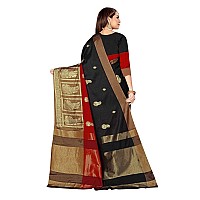 DHRUVI TRENDZ Cotton Silk Women Saree DTS21251Black