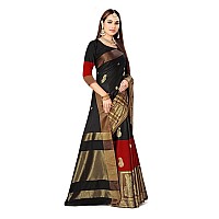 DHRUVI TRENDZ Cotton Silk Women Saree DTS21251Black