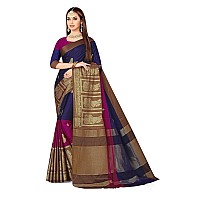 DHRUVI TRENDZ Cotton Silk Women Saree DTS21251Blue