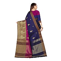 DHRUVI TRENDZ Cotton Silk Women Saree DTS21251Blue