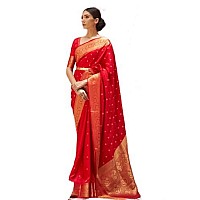 SWORNOF Womens Kanjivaram Banarasi Silk Saree Patola saree (RED)