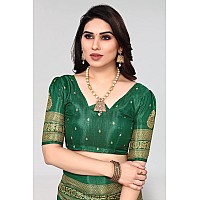 Bee M Pee Designer Silk Cotton Blend Party Stylish sarees for women VidishaBottle Green