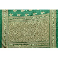 Bee M Pee Designer Silk Cotton Blend Party Stylish sarees for women VidishaBottle Green