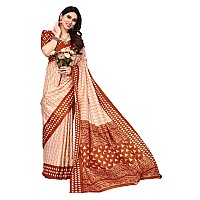 Bee M Pee Designer Silk Cotton Blend (Fancy Party Stylish Sarees for Women_Rust)