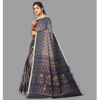 RATAN Pure Cotton Printed Mul Mul Saree for Women without Blouse Piece (KIA-8781_Grey)