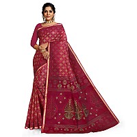 RATAN Pure Cotton Printed Mul Mul Saree for Women without Blouse Piece (KIA-8783_Rani Pink)