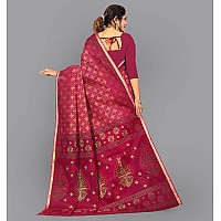 RATAN Pure Cotton Printed Mul Mul Saree for Women without Blouse Piece (KIA-8783_Rani Pink)