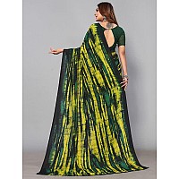 SICHI WomenS Georgette Printed Saree With Unstitched Blouse Piece2756S400NDark Green Yellow