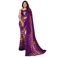 SICHI WomenS Georgette Geometric Printed Saree With Unstitched Blouse Piece2756S395NPurple Multi2