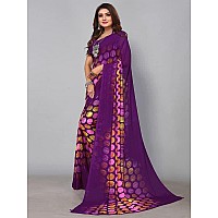 SICHI WomenS Georgette Geometric Printed Saree With Unstitched Blouse Piece2756S395NPurple Multi2