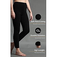 Wearslim Winter Thermal Bottom Underwear For Women Ultra Soft Winter Warmer Inner Wear Johns Pant Lower Color Zed Black Siz