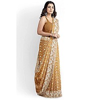 OISHANI SAREE GHOR Womens Traditional Bengal Cotton Silk Jamdani Saree BROWN