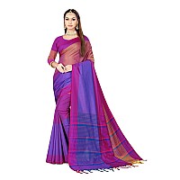 DHRUVI TRENDZ Cotton Silk Saree for Women (DT-S2142_Purple)